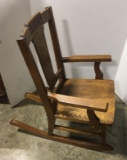 Vintage oak child's rocking chair