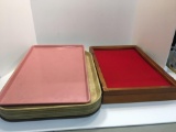 Fiberglass serving trays, display case (needs glass)