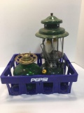 COLEMAN kerosene lantern, oil lamp base, plastic PEPSI carry case