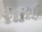 Frosted glass bells, glass angels, glass paperweight, plastic angels