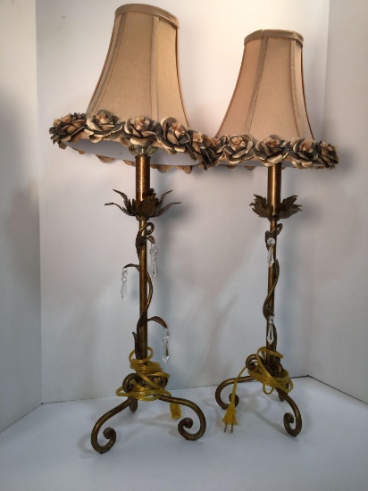 Matching vine/floral table lamps