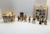 Sebastian Miniatures collectibles: Charles Dickens Village Set (characters, house, & book)