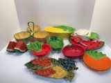 Fruit & Vegetable themed plates, bowl, more (handmade, Mainstreet Collection, Pier 1 Imports), more