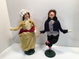 2- Byer's Choice ANNALEE dolls: First Edition Mr & Mrs Fezziwig