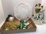 Irish themed angel tree topper, Christmas ornaments, more