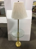 Floor lamp with glass shelf