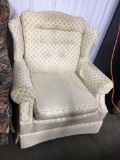 White fabric arm chair