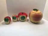 Apple canisters, salt and pepper shakers