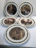 Department 56 Christmas Classic plates w/ scenes from Dickens' A Christmas Carol