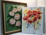 Floral painting by Marie Daigler, Floral painting by Rachel McNaightion