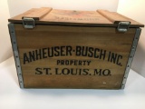 Anheuser-Busch Inc. Property St. Louis, MO. wooden crate w/ lid