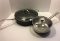 Covered chicken fryer skillet, covered saucepan