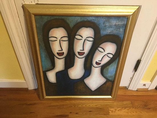 Art: 3 Women framed painting