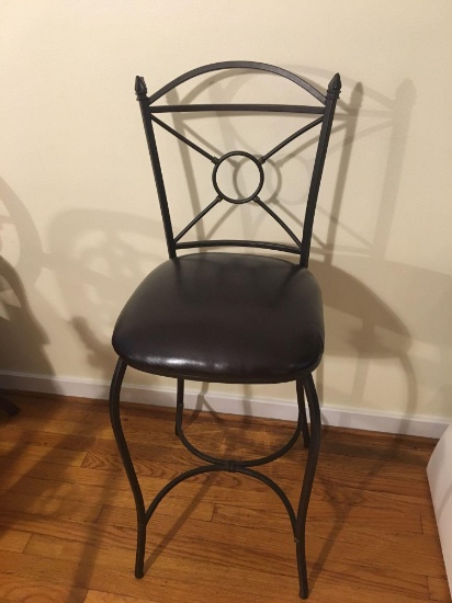 Wrought iron/leather stool/chair