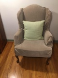 Vintage wingback chair w/ chair cover