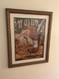 Art: framed/matted wine themed picture