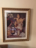 Art: framed/matted wine themed picture