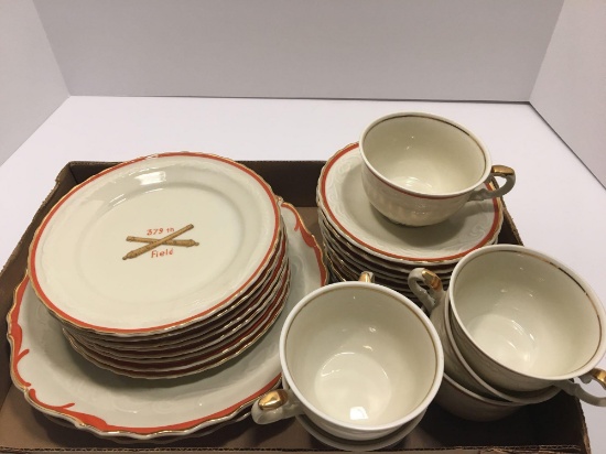 Commemorative dishes by BAVARIA CHINA: 379th Field Infantry (imagery of 2 cannons)