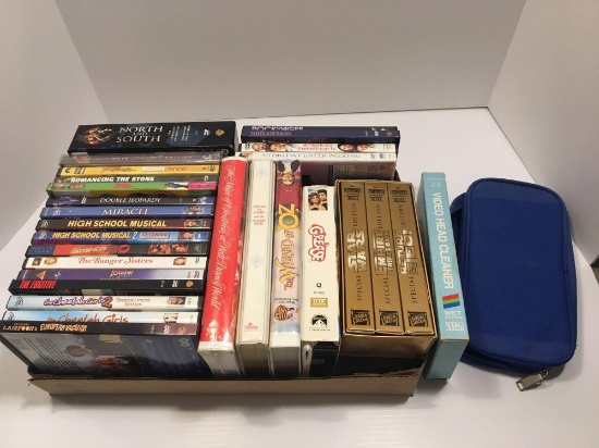 DVDs, VHS tapes (including STAR WARS Triolgy)