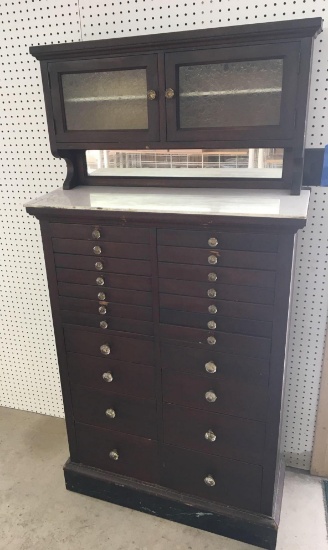 Antique cherry wooden dental / medical Cabinet