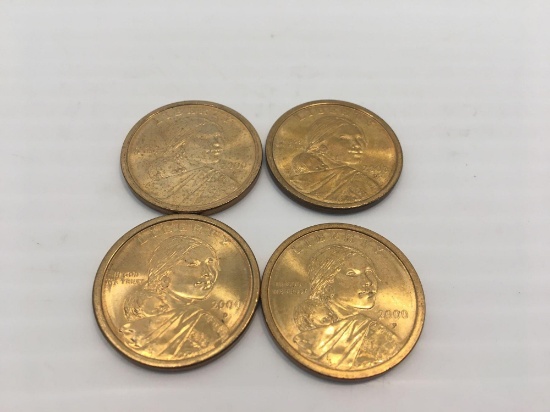 4-Sacajawea dollar coins (2000P)