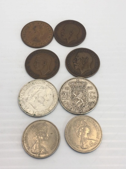 Foreign coins (England, Netherlands)