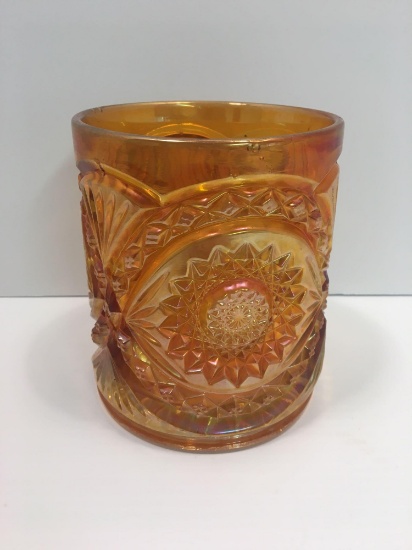 Vintage IMPERIAL MARIGOLD carnival glass vase