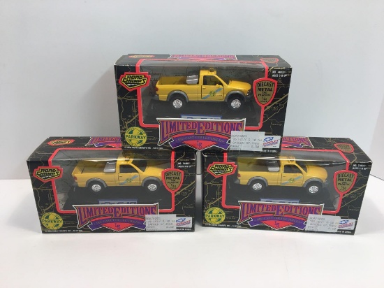 3- ROAD CHAMPS die cast CHEVY S-10 GARDEN STATE PARKWAY trucks