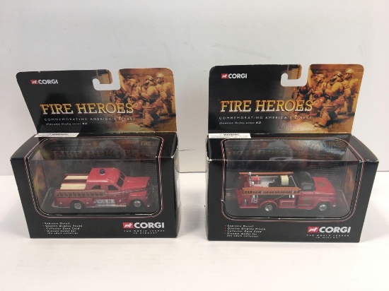 2- CORGI die cast fire trucks(FIRE HEROES)