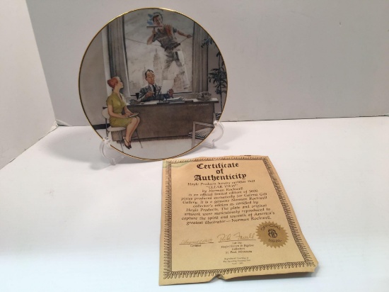 Hoyle Products "Clear View" plate by Norman Rockwell