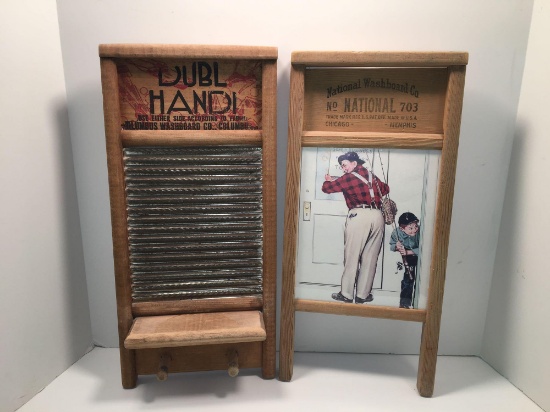 Dubl Handi Columbus Washboard Co washboard, National Washboard co. Norman Rockwell print decor