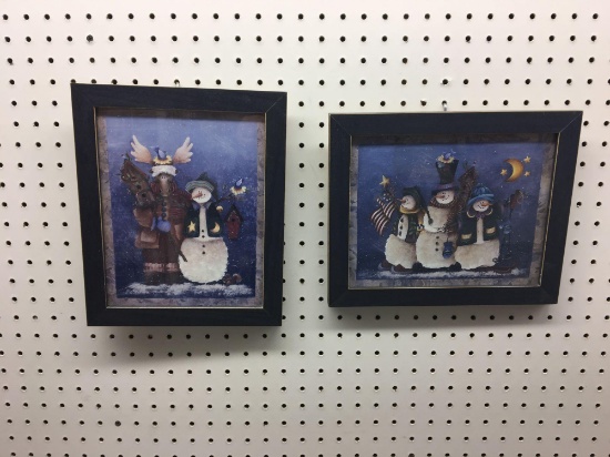 Snowman themed framed prints