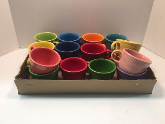 Homer Laughlin Fiestaware coffee cups, tea cups (matching lots 474-478)