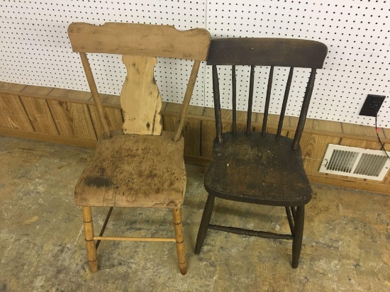 2- plank bottom chairs