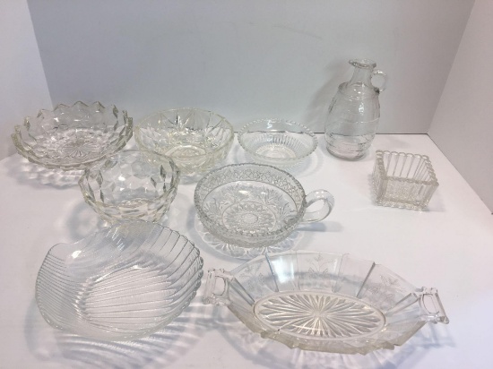 Pressed glassware (bowls, pitcher, more)