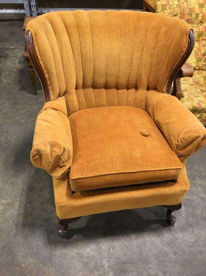 Orange vintage fabric chair