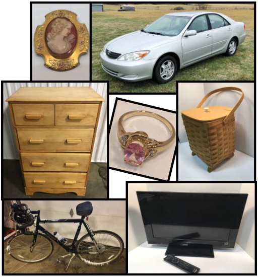 Toyota Camry, 14K Jewelry, Quality Home Goods MORE