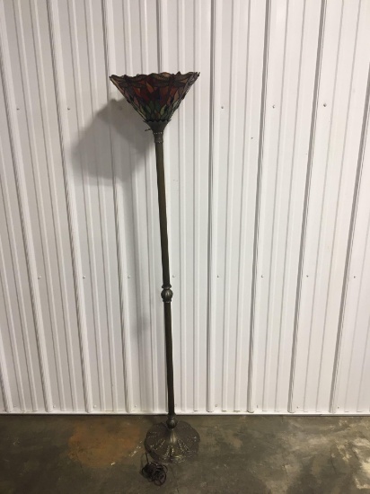 Slag glass style floor lamp