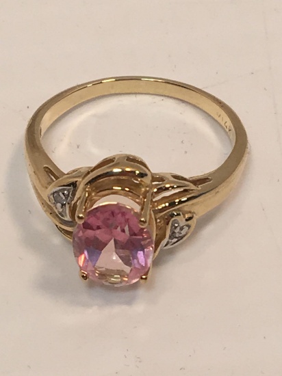 FOSS JEWELERS Pink Tourmaline ring(marked 14K)