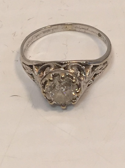 Antique 1 Carat Diamond Solitaire Ring (14K)