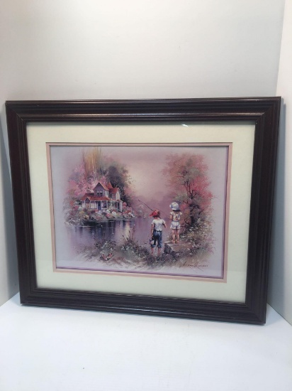 Framed/matted scenic picture