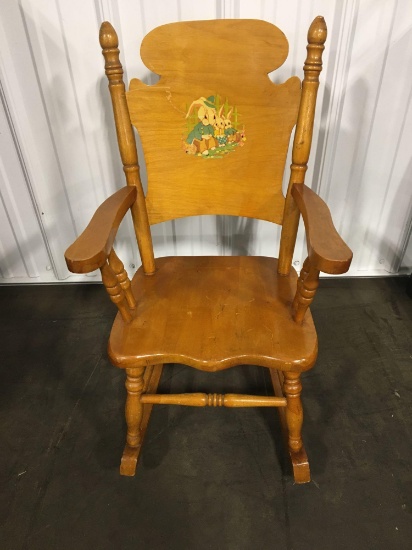 Vintage wooden child's rocking chair