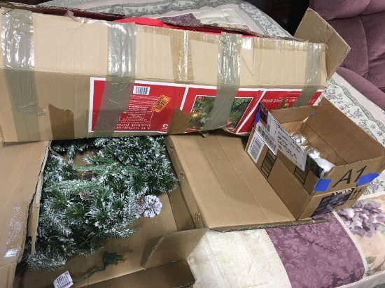 Christmas decorations(tree,wreath,bulbs,more)