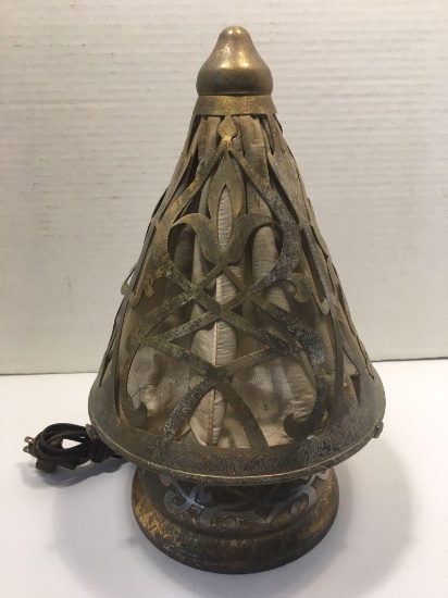 Vintage HEINZ METAL ARTS Arts and Crafts lamp (marked sterling silver on solid bronze)