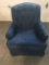Blue suede rocking/swivel chair(matches lot 22)