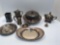 Silverplate lot (creamers,sterling bell,cavendish plate,more)