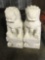 Foo Dog Pair Concrete Statues (1- repaired; VERY HEAVY; BRING HELP FOR REMOVAL