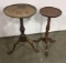 2- vintage wooden plant stands(1 damaged;chipped top)