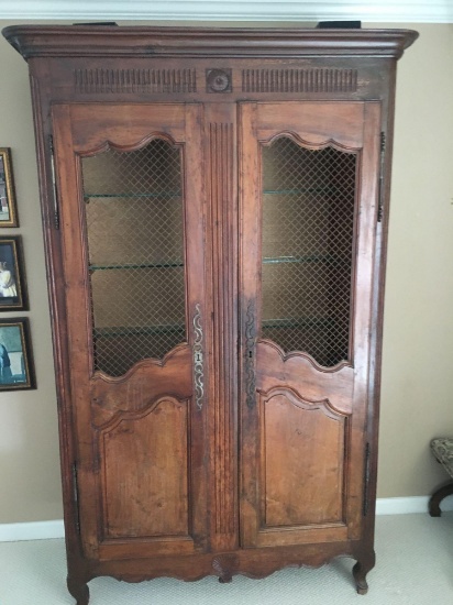 Antique armoire(converted to china closet) (EXTREMELY HEAVY! Must bring assistance for pickup)
