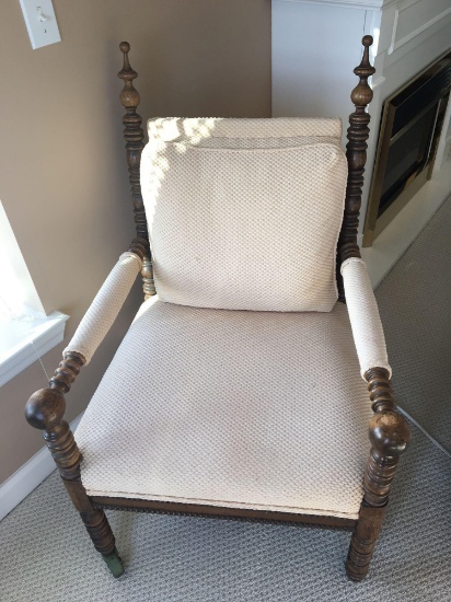 Antique rolling accent chair(matches lot 19)